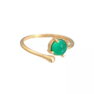 Elli  Bague Femmes Déclaration Ouverte Avec Agate 