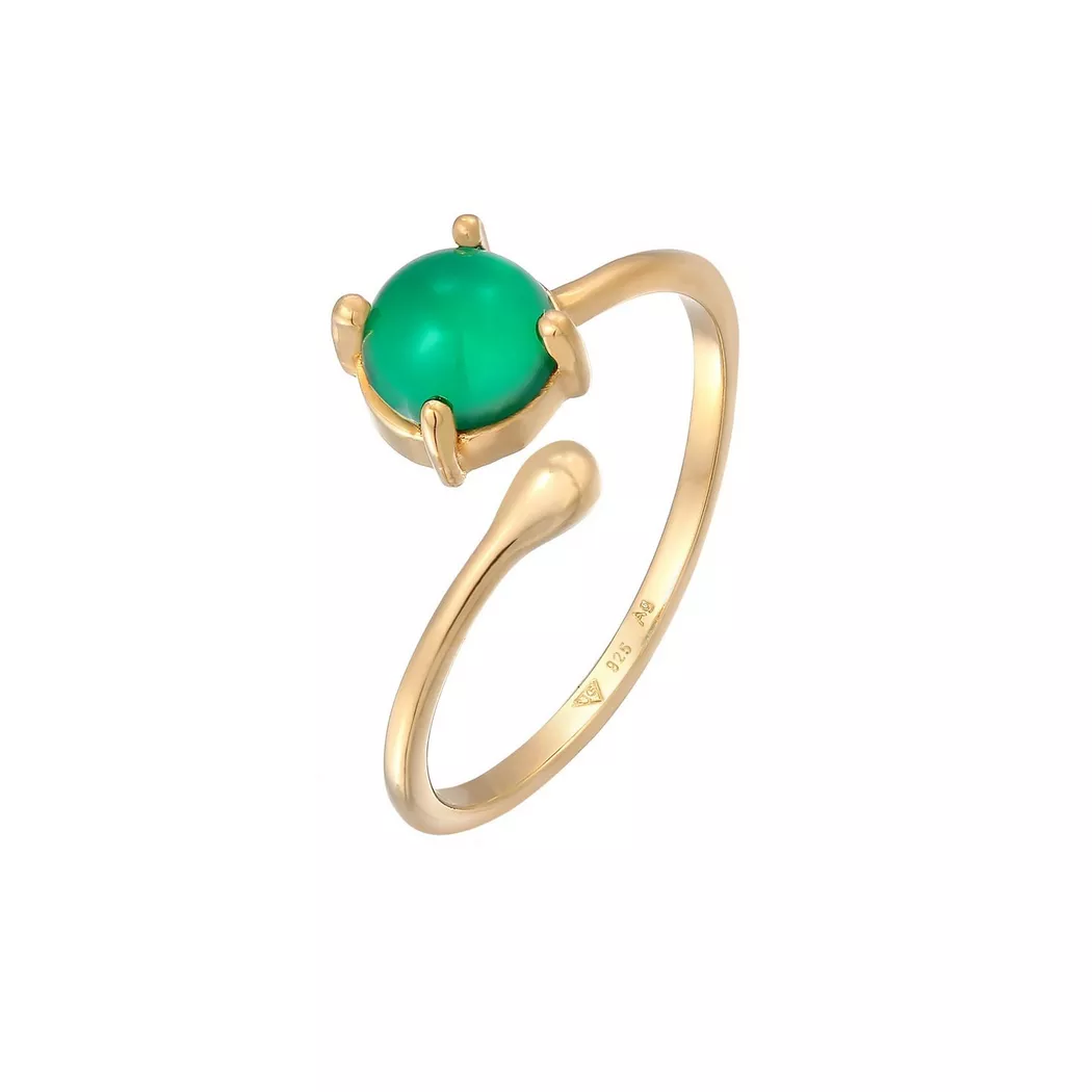 Elli - Ring Achat Statement Offen, 54mm, Gold