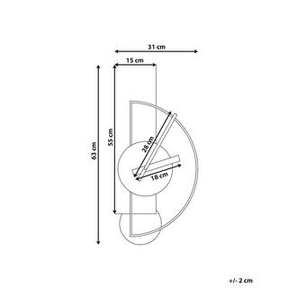 Beliani Wanduhr aus Stahl Modern CEVINS  