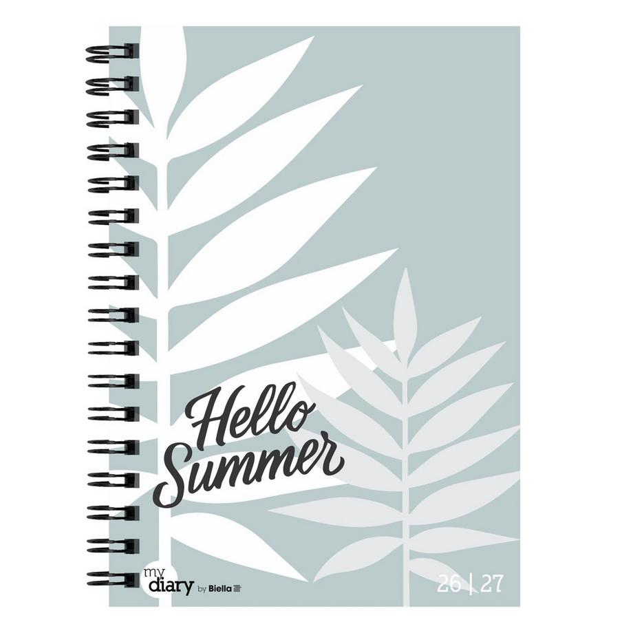 Biella Agenda scolaire mydiary A5 Wire-O 3½ jours par page, Summer  