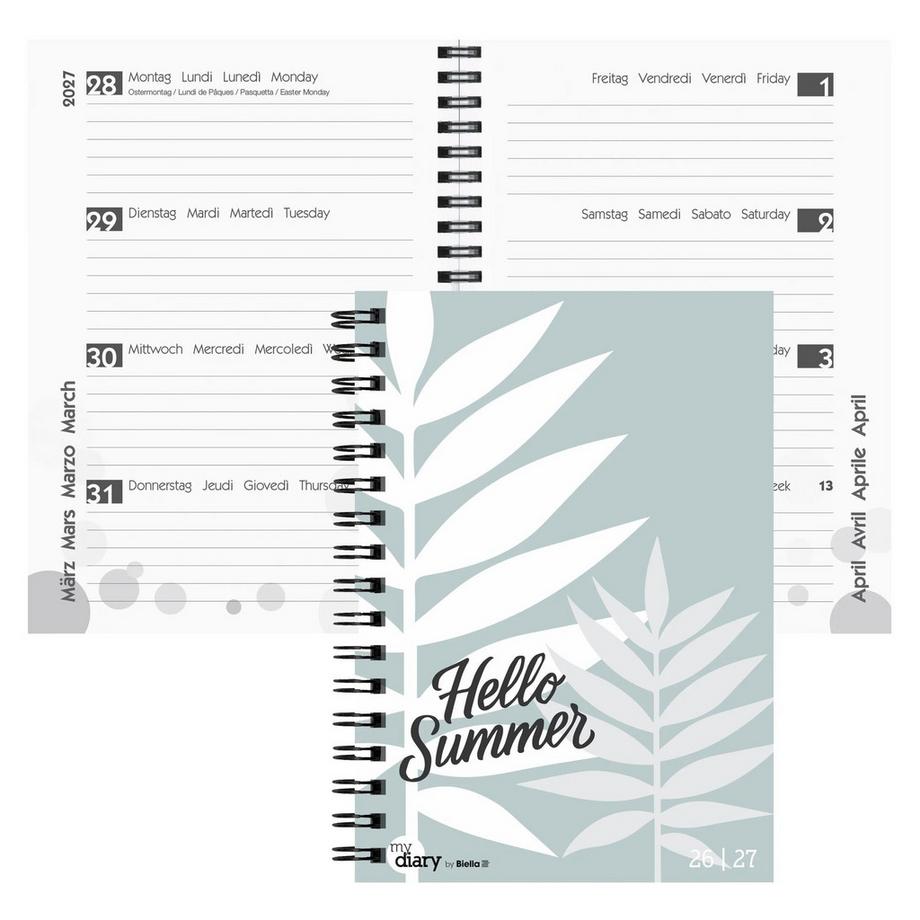 Agenda scolaire mydiary A5 Wire-O 3½ jours par page, Summer
