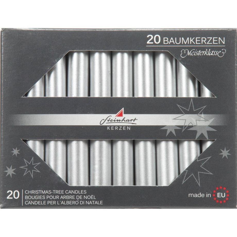 STEINHART STEINHART Baumkerzen 100x13mm 02390-03 silber 20 Stück  