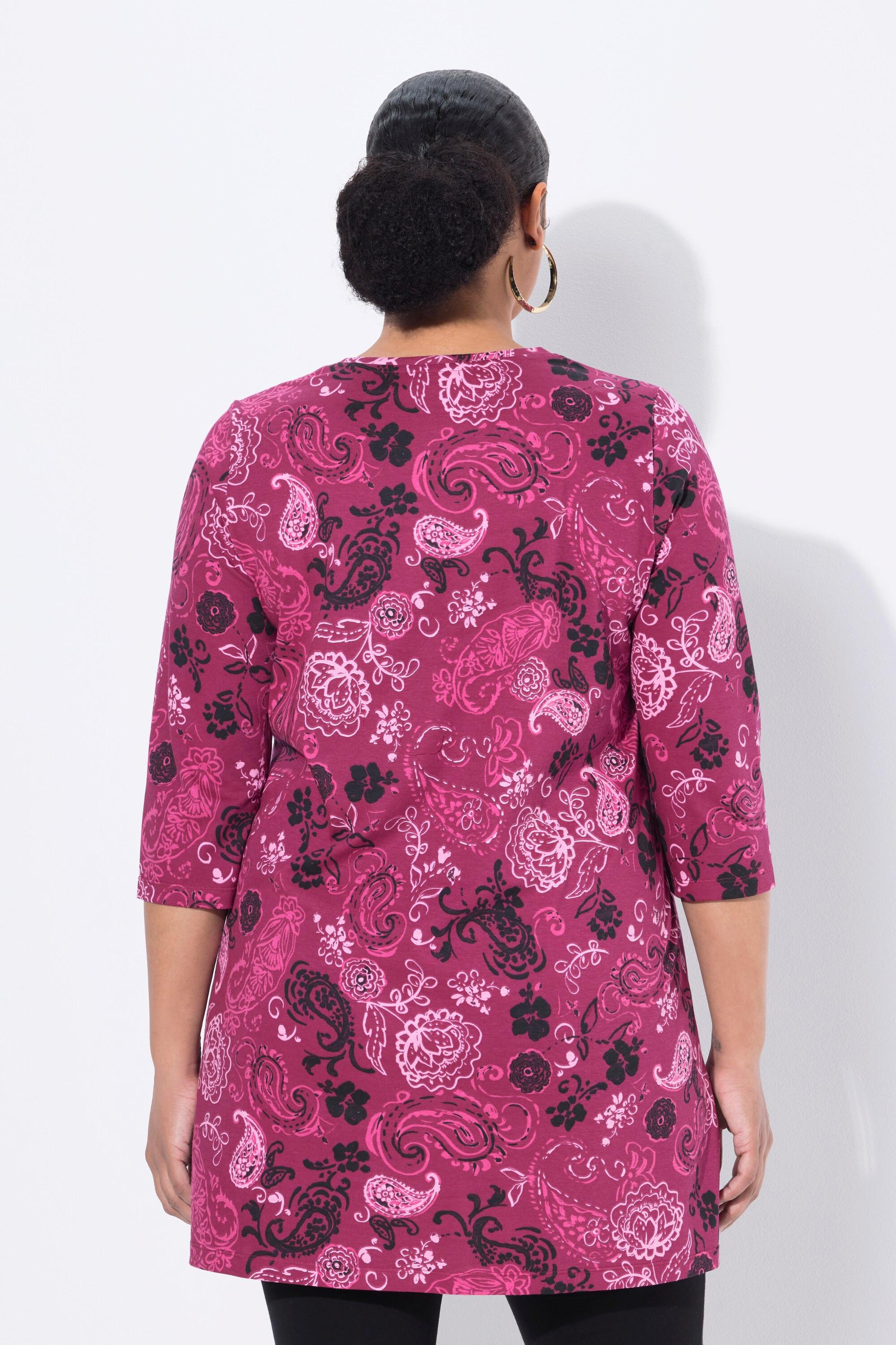 Ulla Popken A-Linie V-Ausschnitt 3/4-Arm Longshirt  