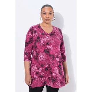 Ulla Popken A-Linie V-Ausschnitt 3/4-Arm Longshirt  