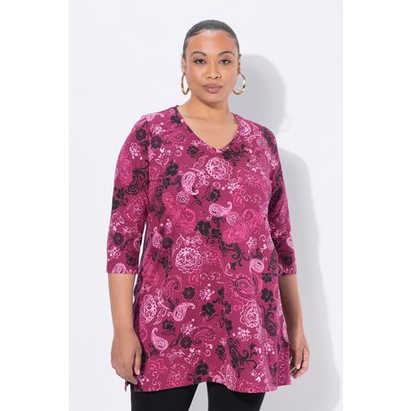 Ulla Popken A-Linie V-Ausschnitt 3/4-Arm Longshirt  