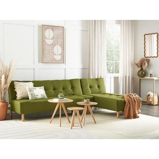 Beliani Linksseitiges Ecksofa aus Polyester Retro ALSTEN  