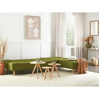 Beliani Linksseitiges Ecksofa aus Polyester Retro ALSTEN  