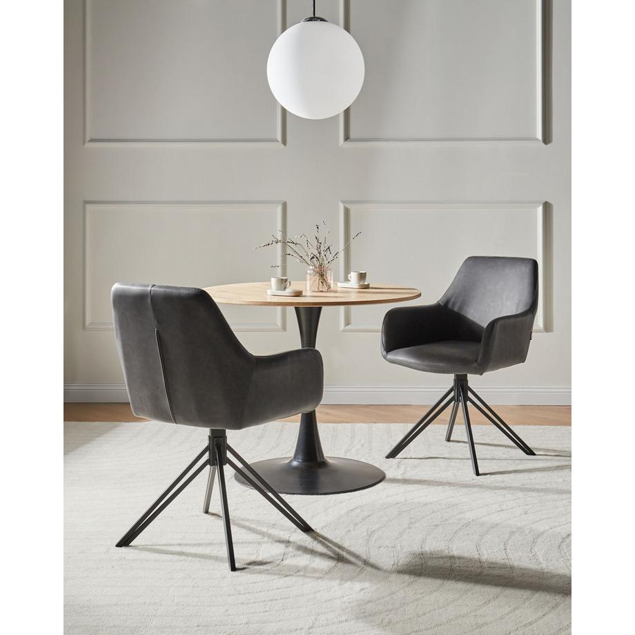 Beliani Set di 2 sedie da pranzo en Pelle sintetica Moderno SANSARC  