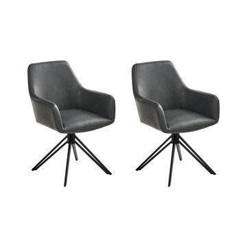 Lot de 2 chaises de salle à manger en Cuir PU Moderne SANSARC