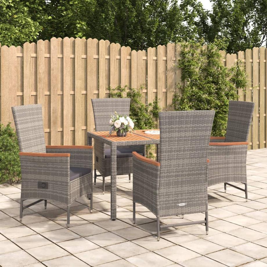 VidaXL Ensemble de salle à manger de jardin rotin synthétique  