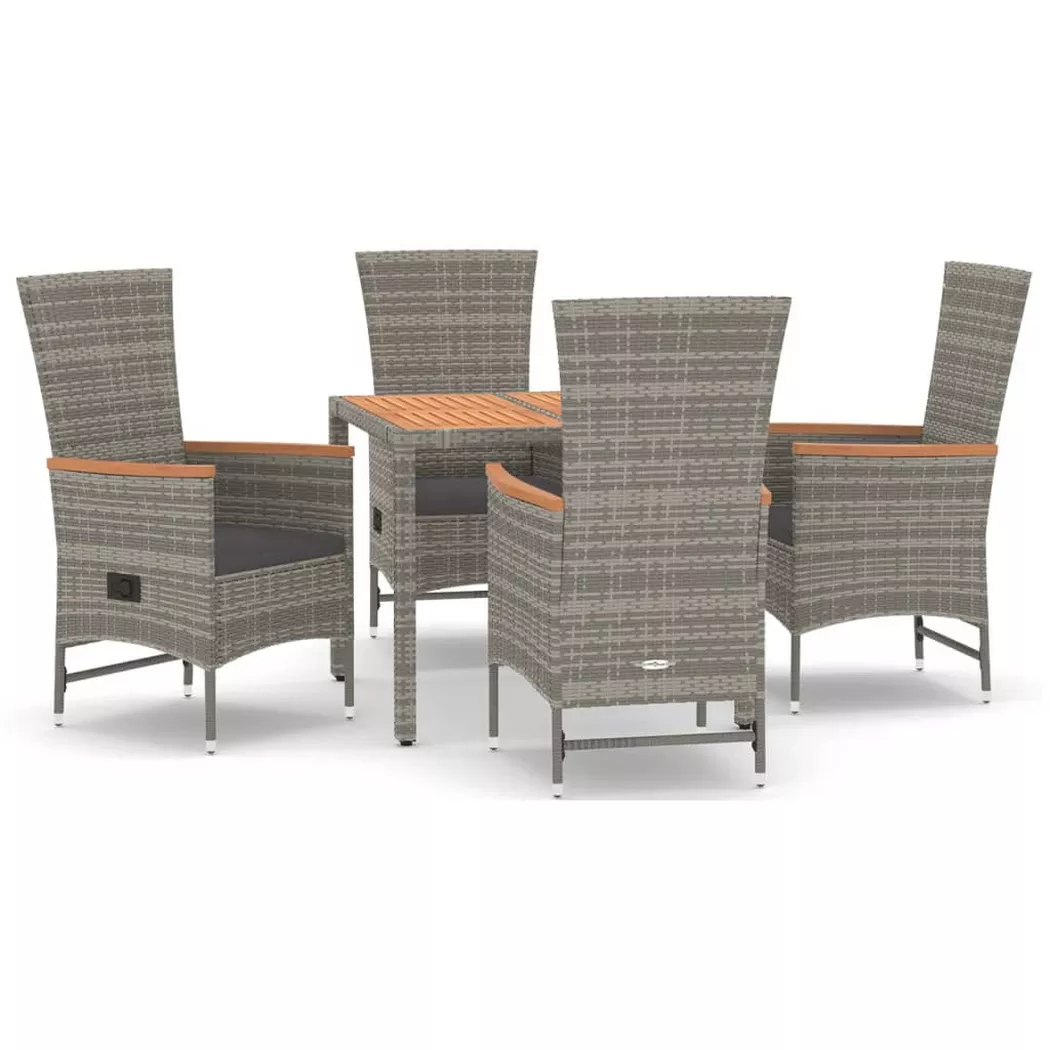 VidaXL - Garten essgruppe poly-rattan, One Size, Grau