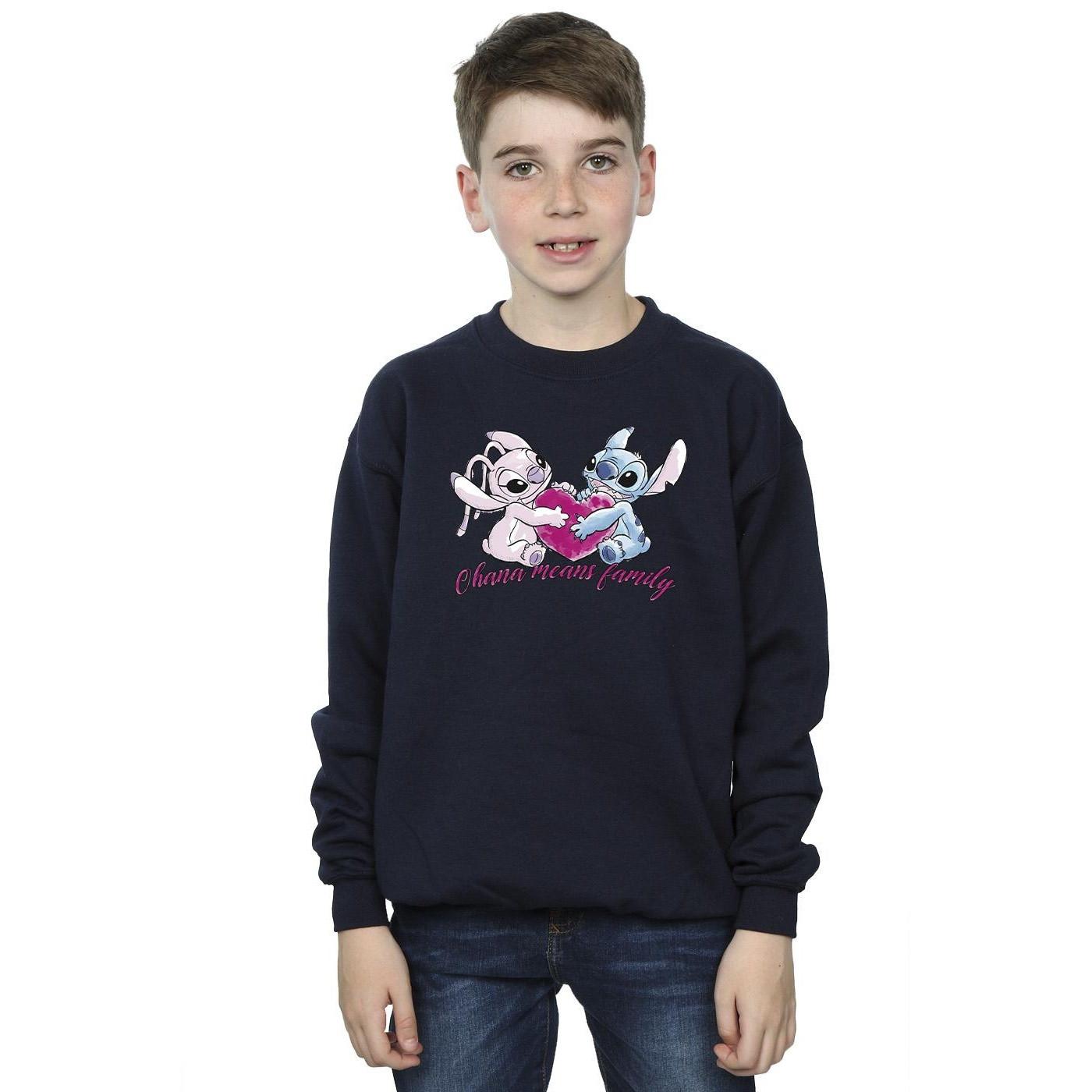 Disney  Lilo And Stitch Ohana Heart With Angel Sweatshirt 