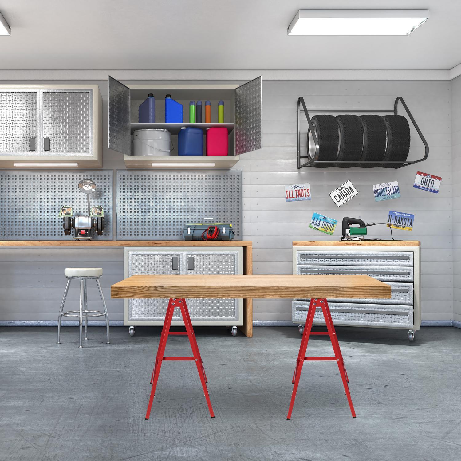 B2X Supporti pieghevoli, set da 2 in rosso  