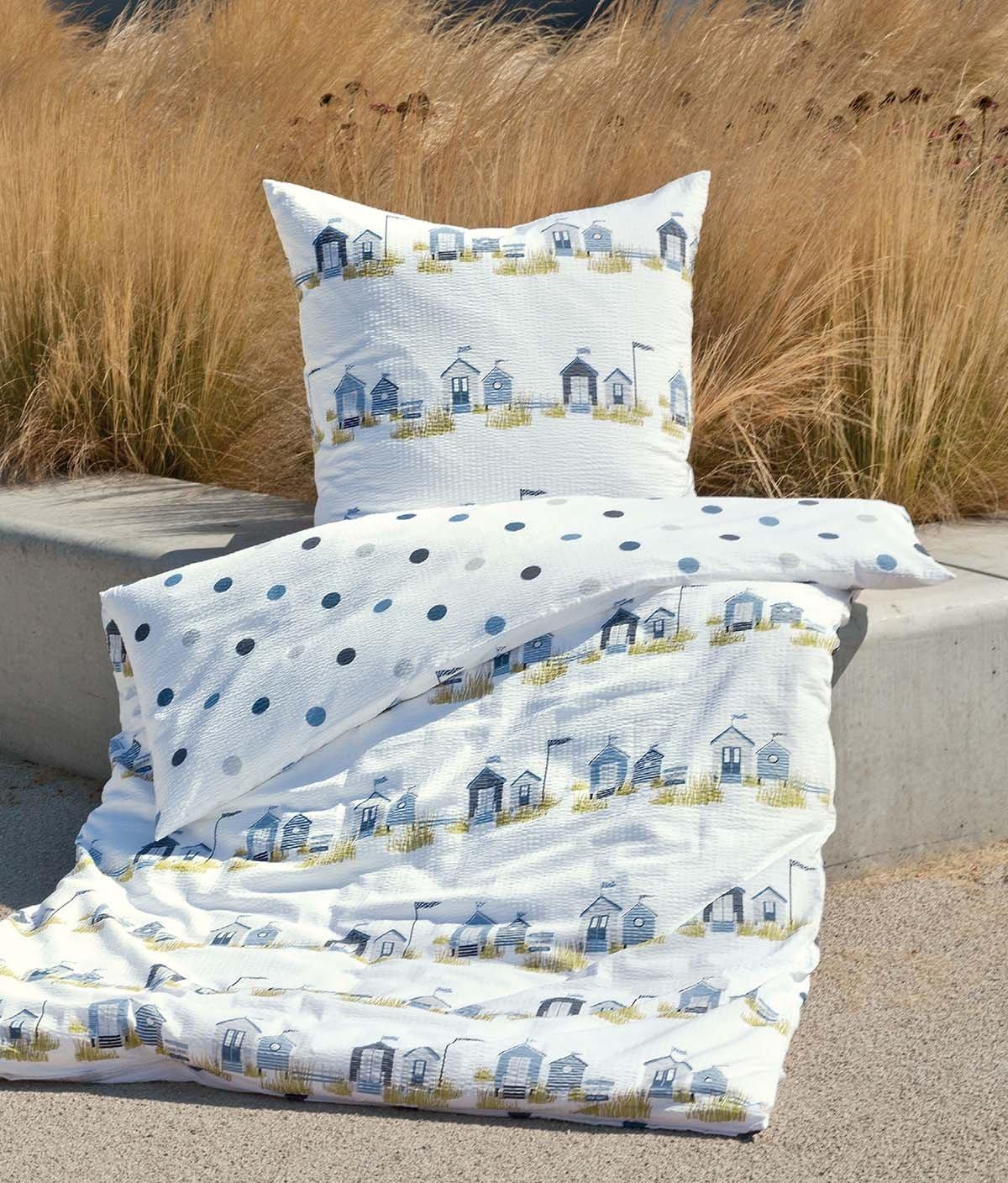 Janine Linge de lit fleuri Seersucker  