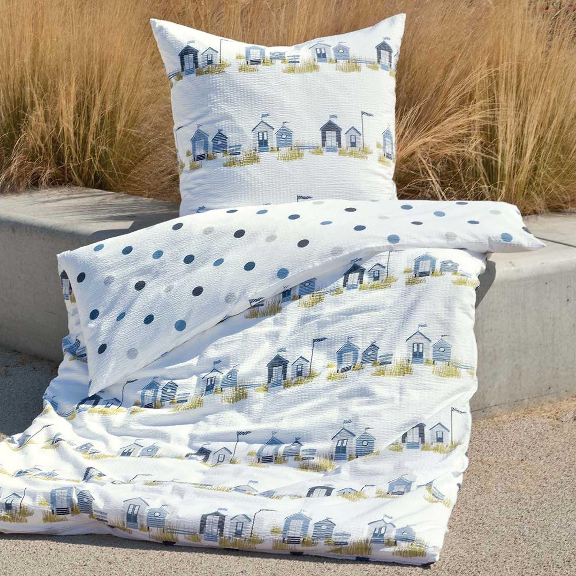 Janine Linge de lit fleuri Seersucker  