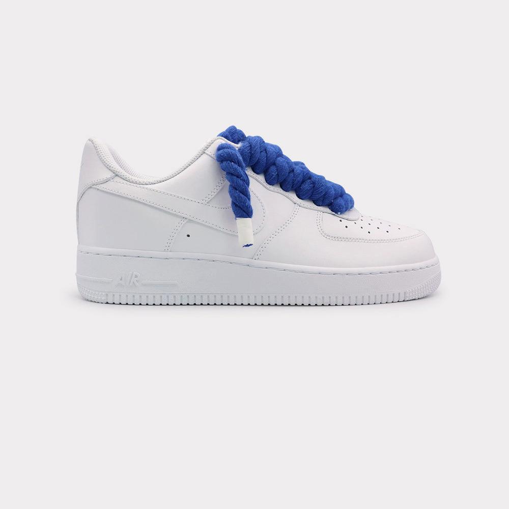 NIKE  Air Force 1 White - Rope Lace Blue 