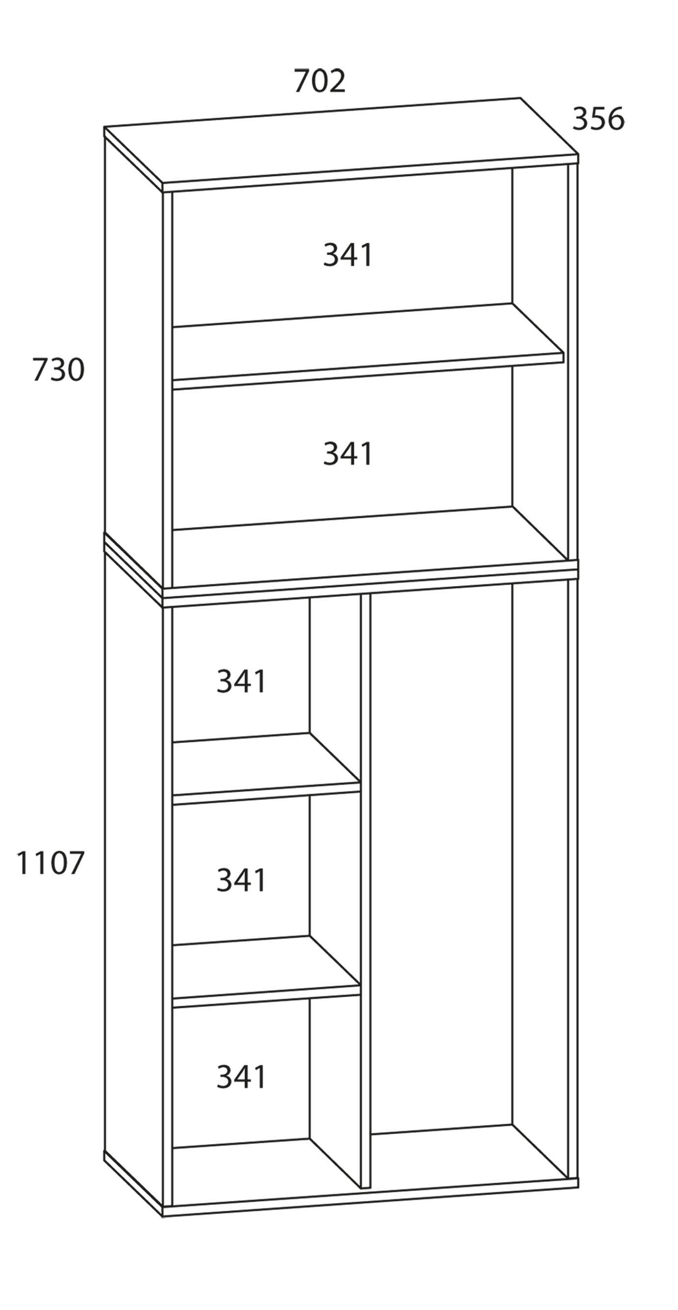 VCM Armoire à balais en bois Armoire à aspirateur Armoire de ménage Portes battantes Lona  