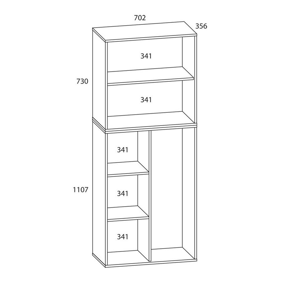 VCM Holz Besenschrank Staubsauger Putzschrank Haushaltsschrank Drehtüren Lona  