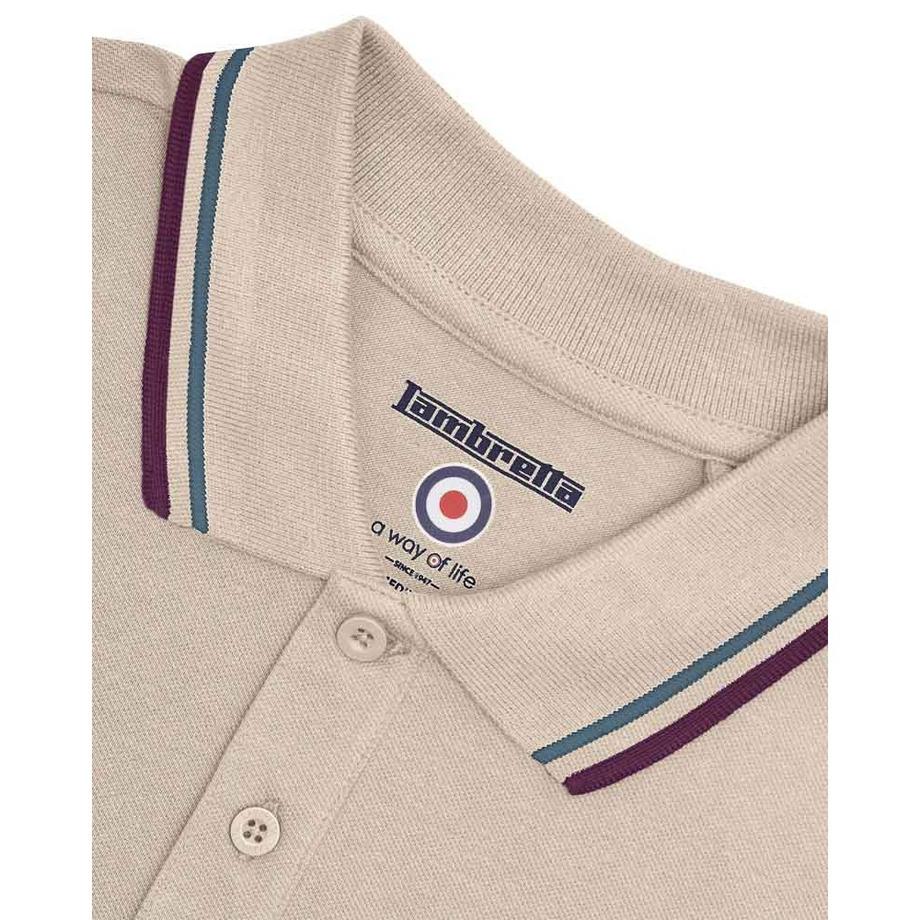 Lambretta Maglietta Polo con Bordo a Righe  
