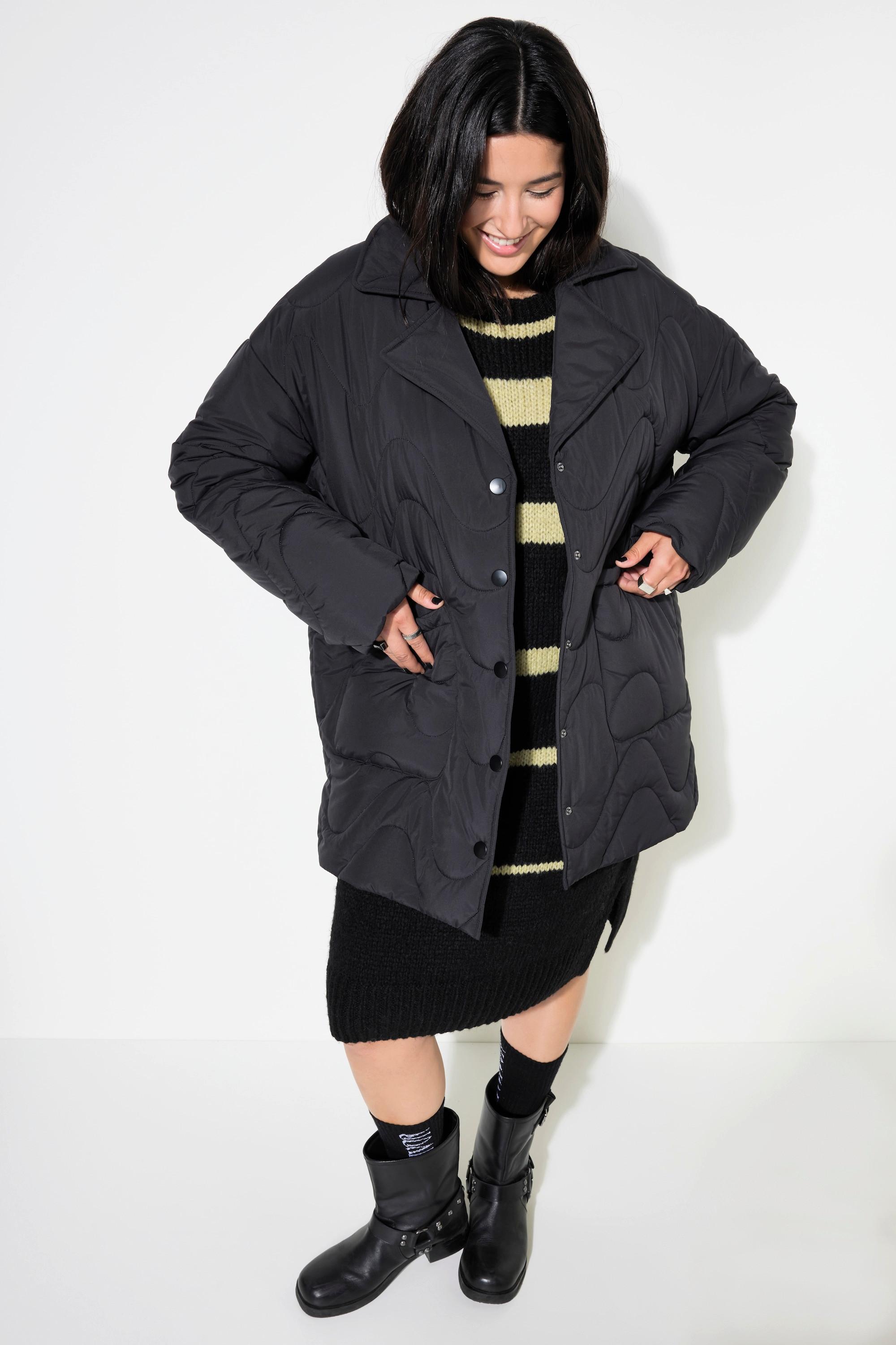 Studio Untold Giacca Trapuntata Taglio Morbido Trapuntatura a Onde Revers Spacchetti Laterali  