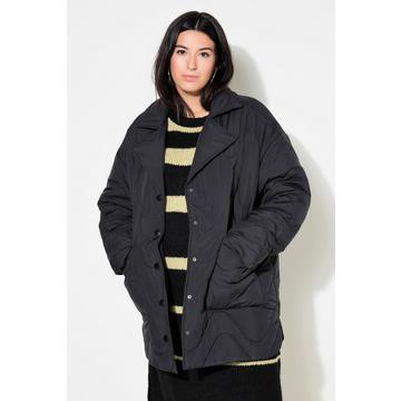 Veste surpiquée à matelassage ondulé, coupe Loose avec col à revers et fentes latérales