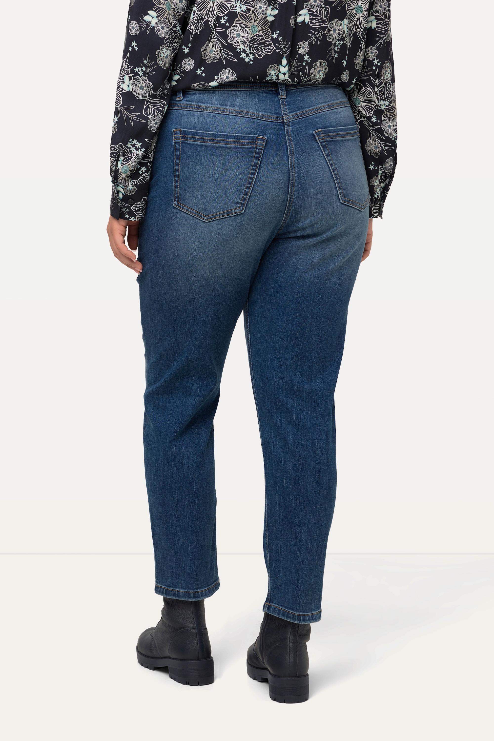 Ulla Popken  Mom jeans in comodo tessuto elasticizzato con taglio a cinque tasche 