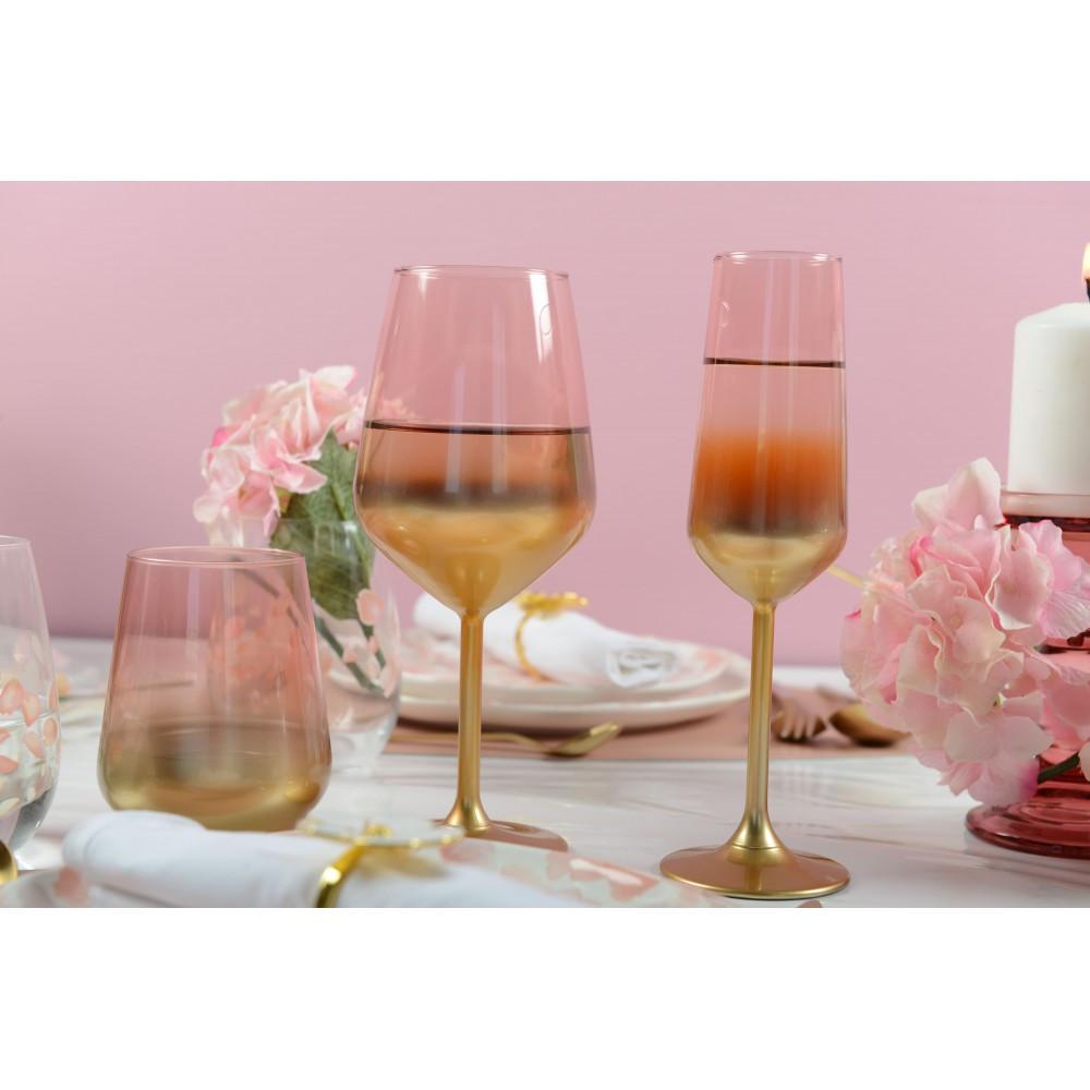 Aulica  VERRES A EAU BAS DEGRADE ROSE GLOW - LOT DE 6 