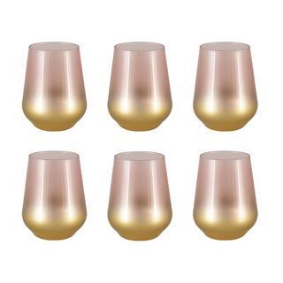 Aulica  VERRES A EAU BAS DEGRADE ROSE GLOW - LOT DE 6 