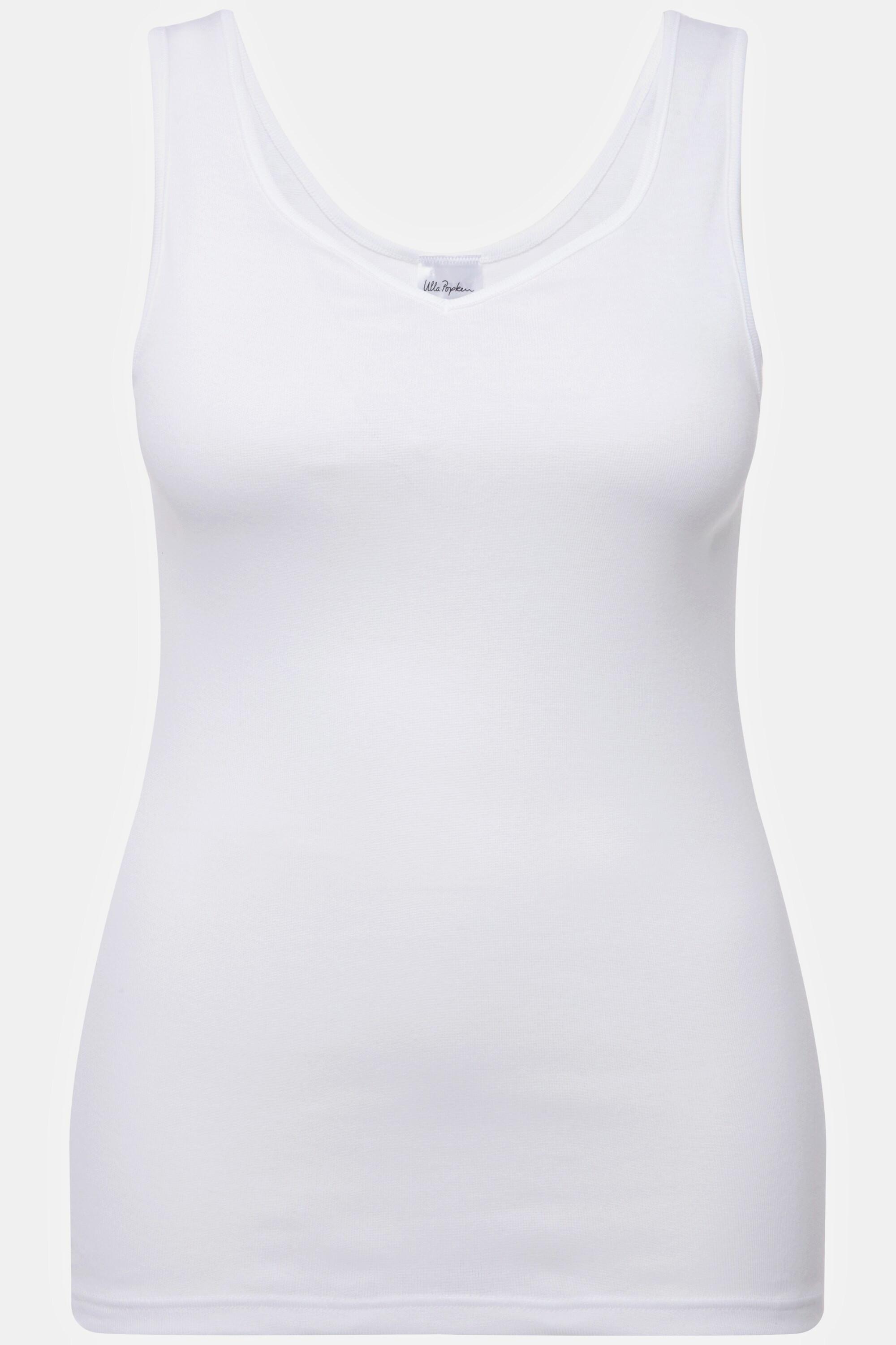 Ulla Popken  Maillot de corps en jersey de coton, col V 