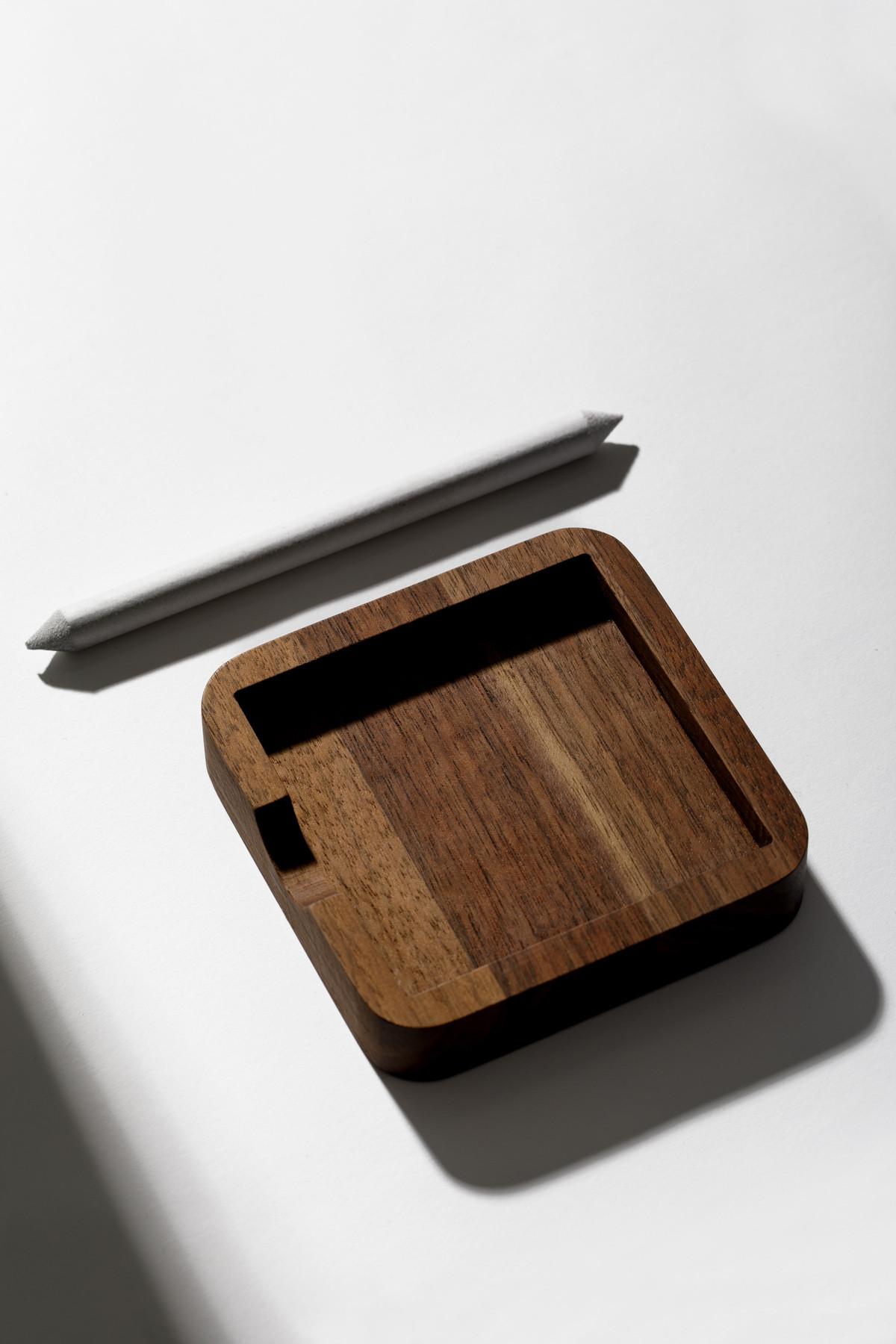 Oakywood Sticky Notes Tray (OakyBlocks) - Kleines Holztablett für Haftnotizen  