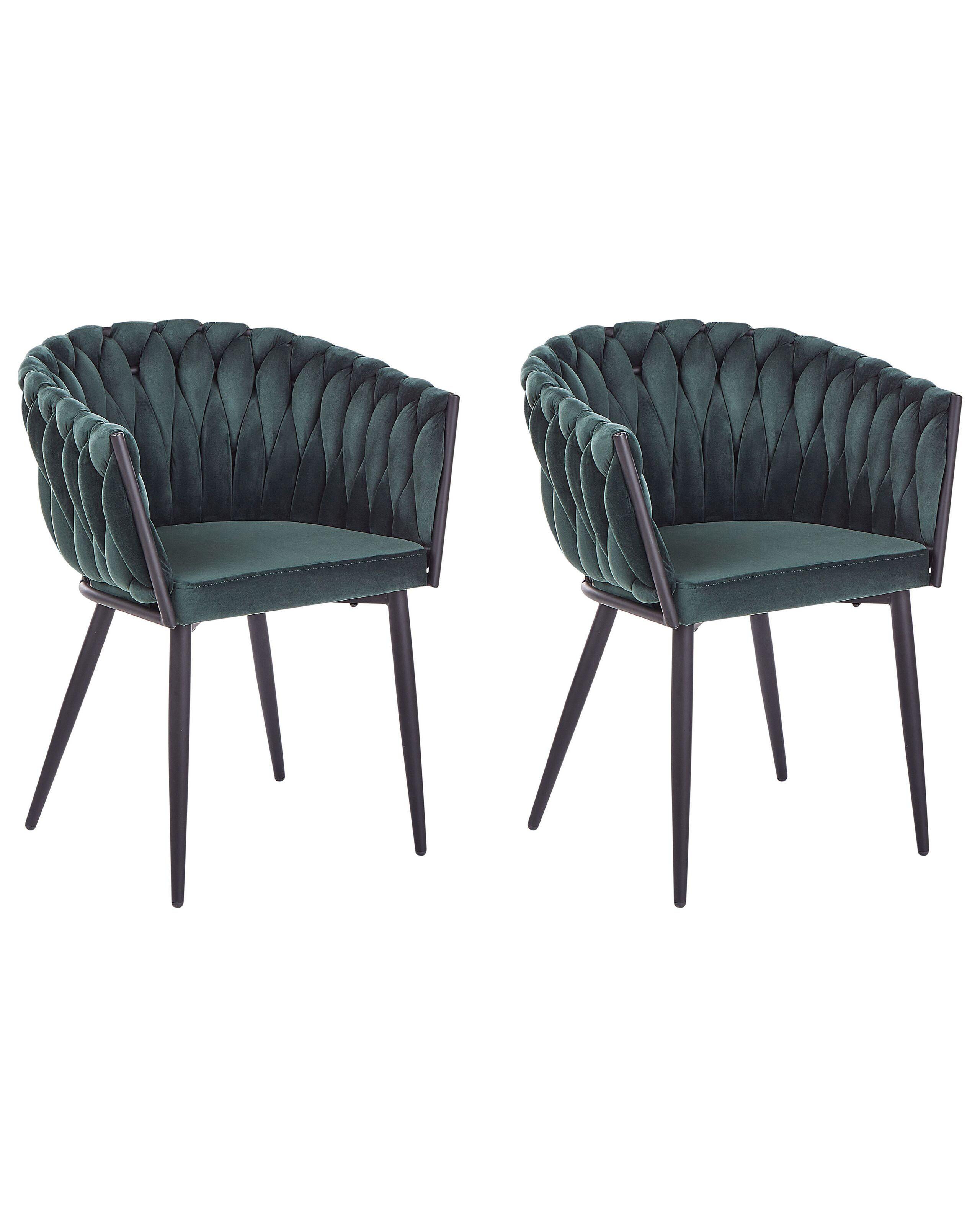 Beliani Lot de 2 chaises en Velours Glamour MILAN  