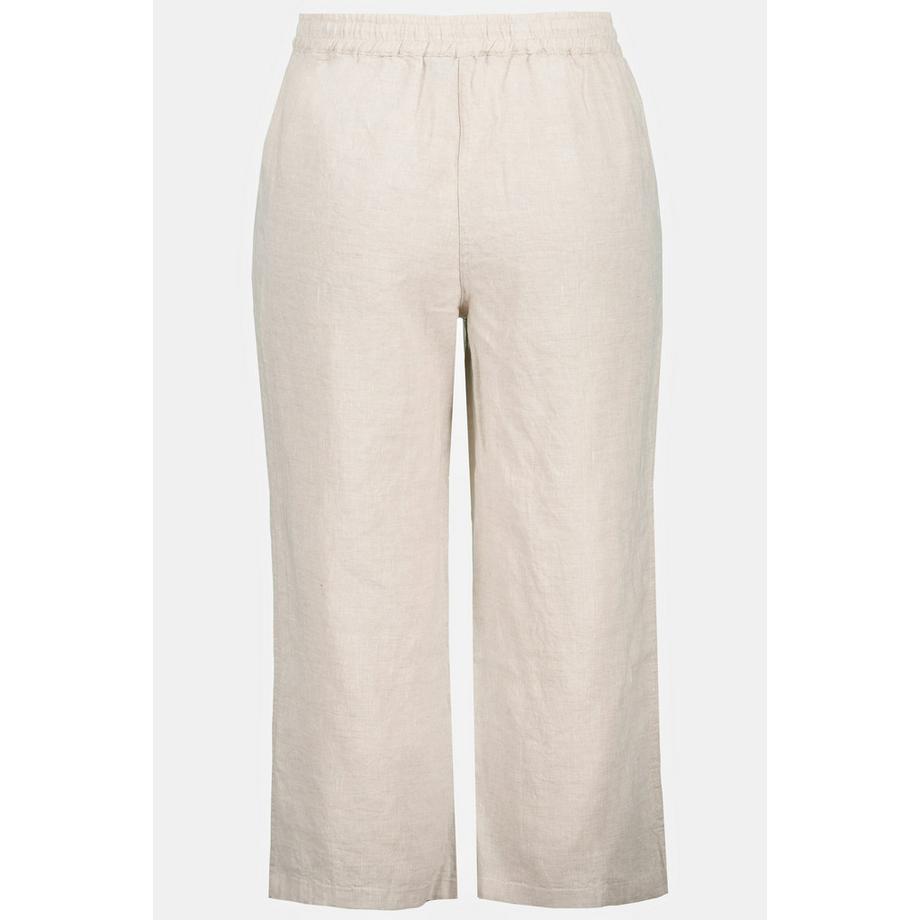 Ulla Popken Pantaloni di lino 7/8 Vita elastica  