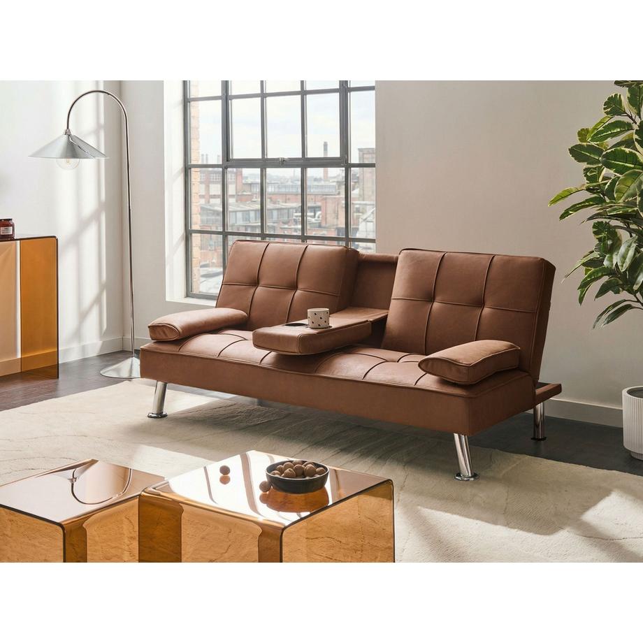 Beliani Canapé-lit en Cuir PU  ROXEN  