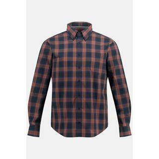 JP1880  Camicia a quadri dalla vestibilità moderna con maniche lunghe e colletto button-down 