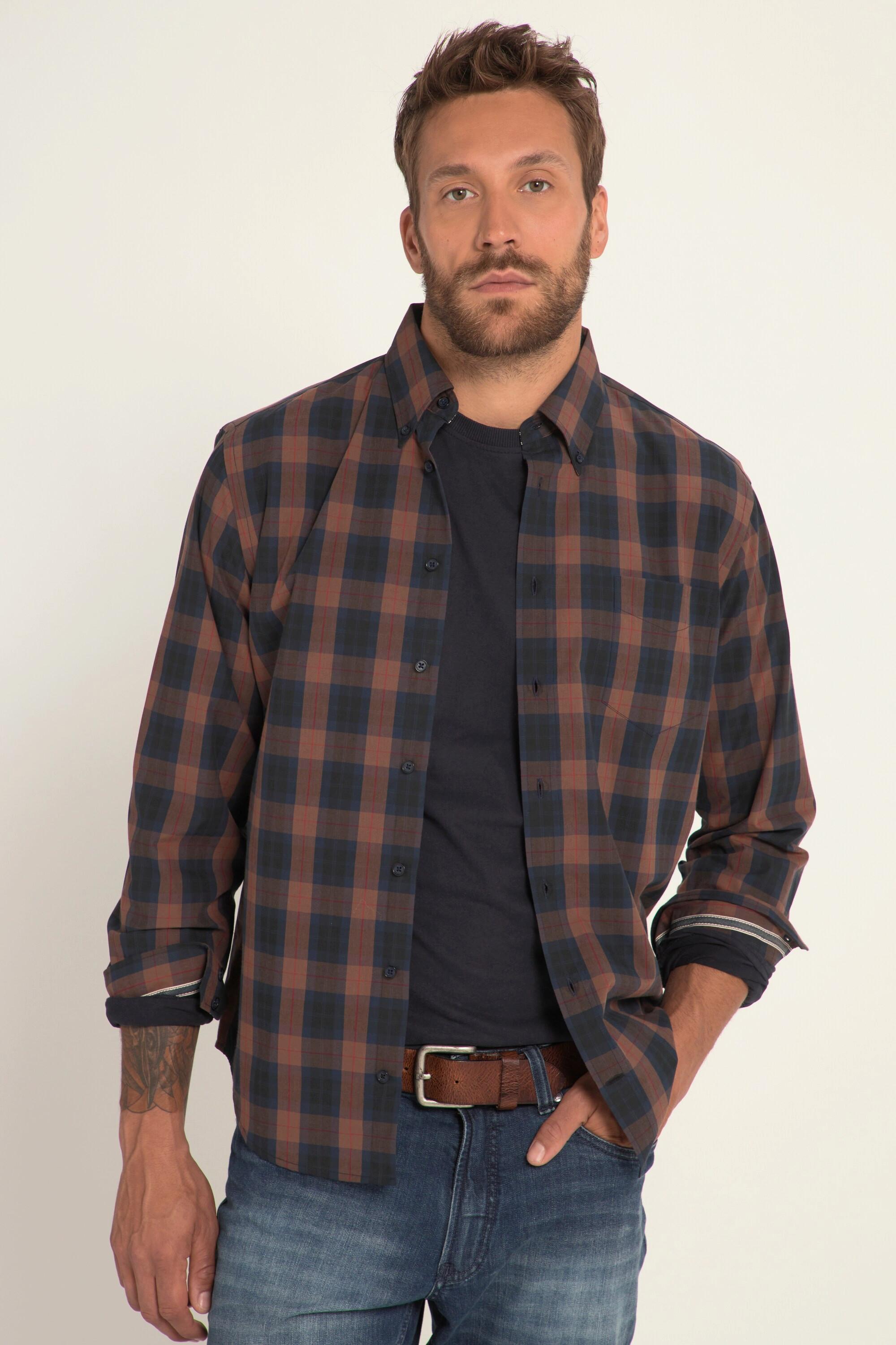 JP1880  Karohemd, Langarm, Buttondown-Kragen, Modern Fit 