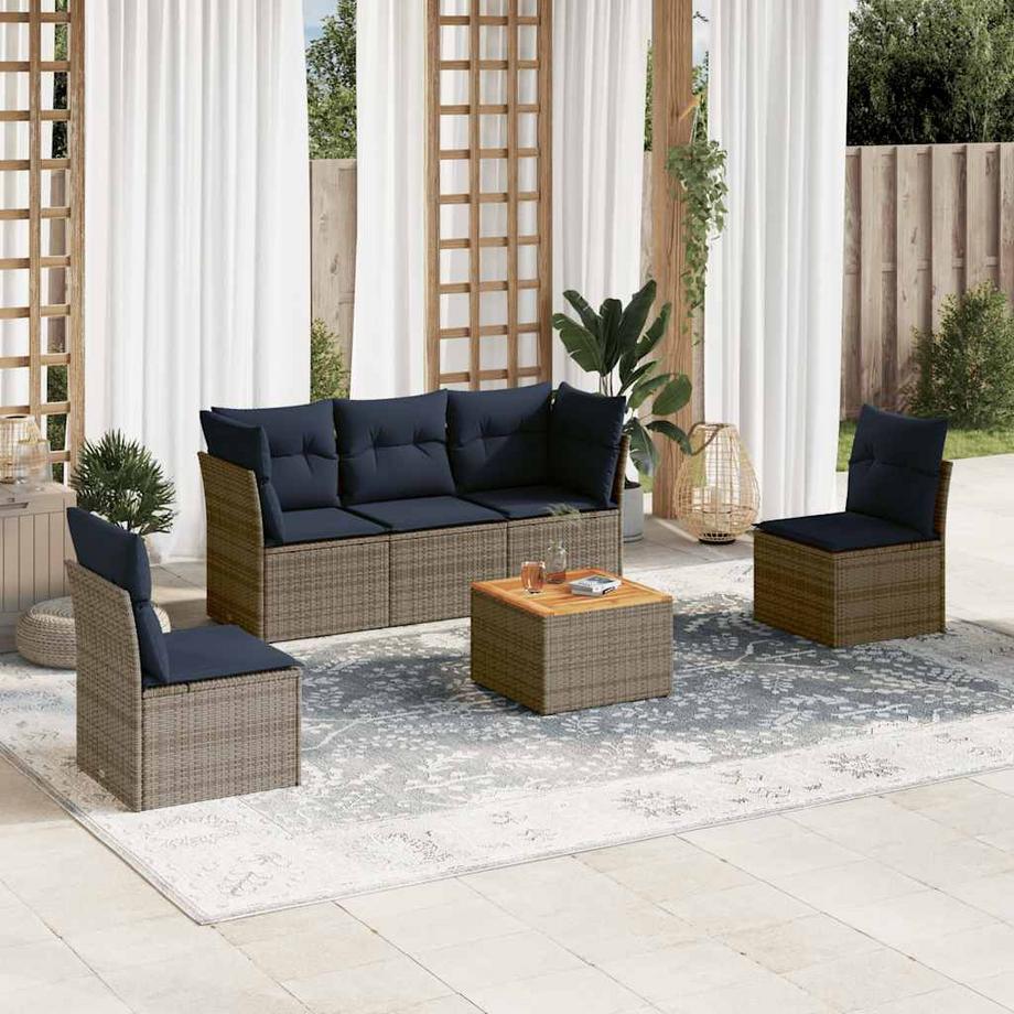 VidaXL Ensemble de canapés de jardin rotin synthétique  
