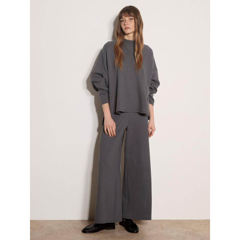 Haut oversize en jersey gaufré