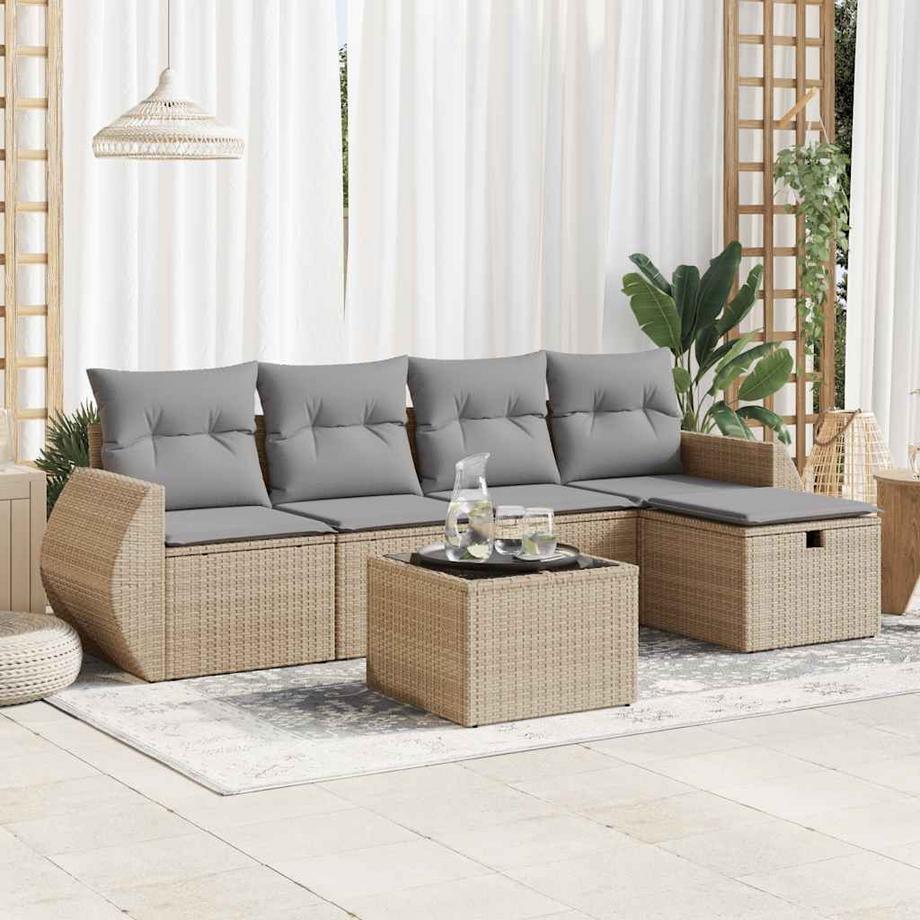 VidaXL set di divani da giardino Polirattan  
