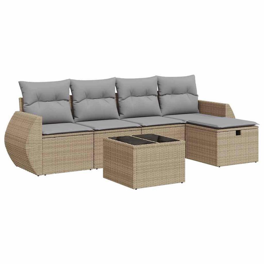 set di divani da giardino Polirattan