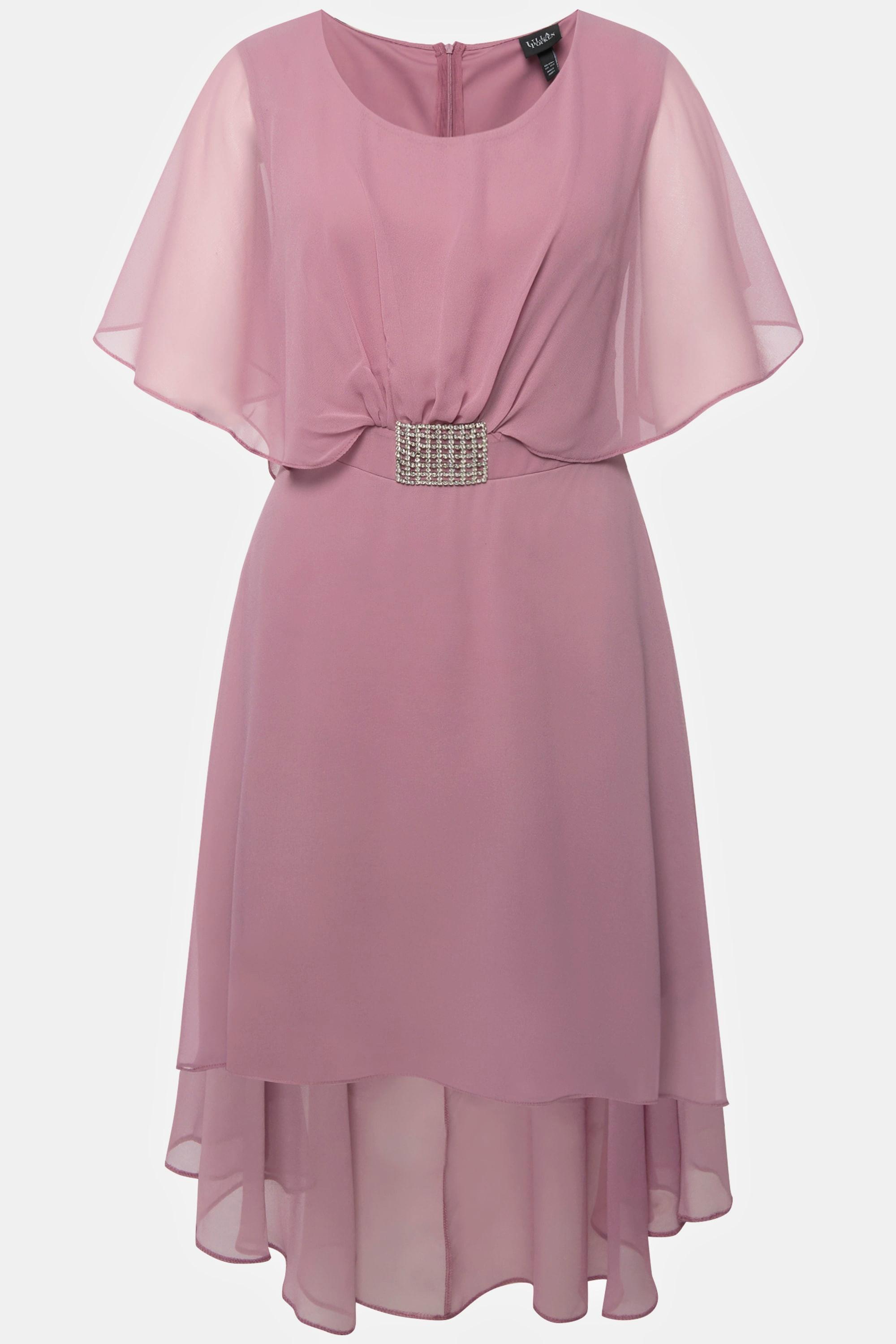 Ulla Popken  Abito da sera in chiffon con scollo a V, mezze maniche e sottoveste 