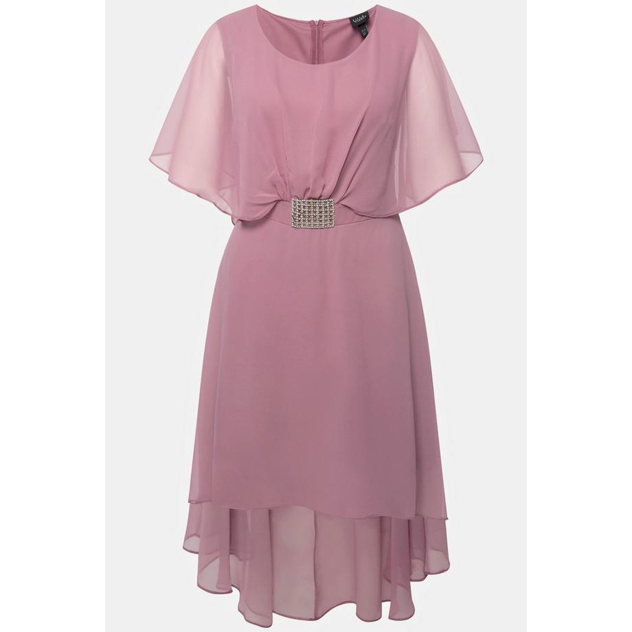Ulla Popken Abendkleid Chiffon V-Ausschnitt Halbarm  
