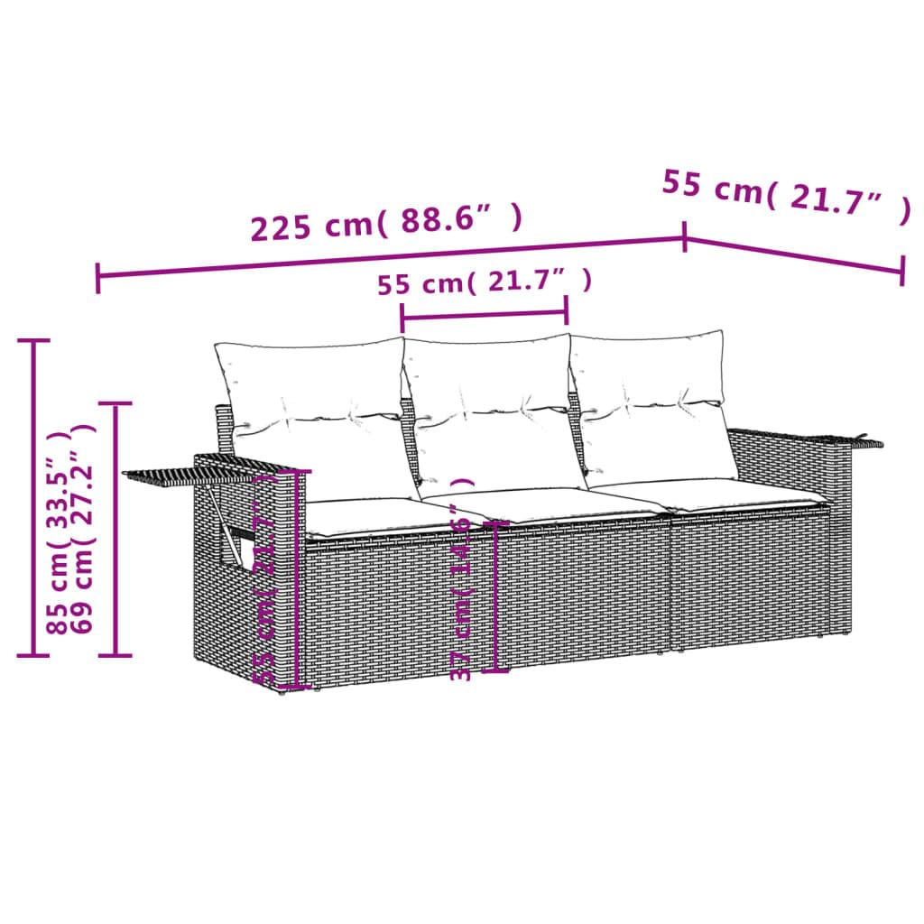 VidaXL set divano da giardino Polirattan  