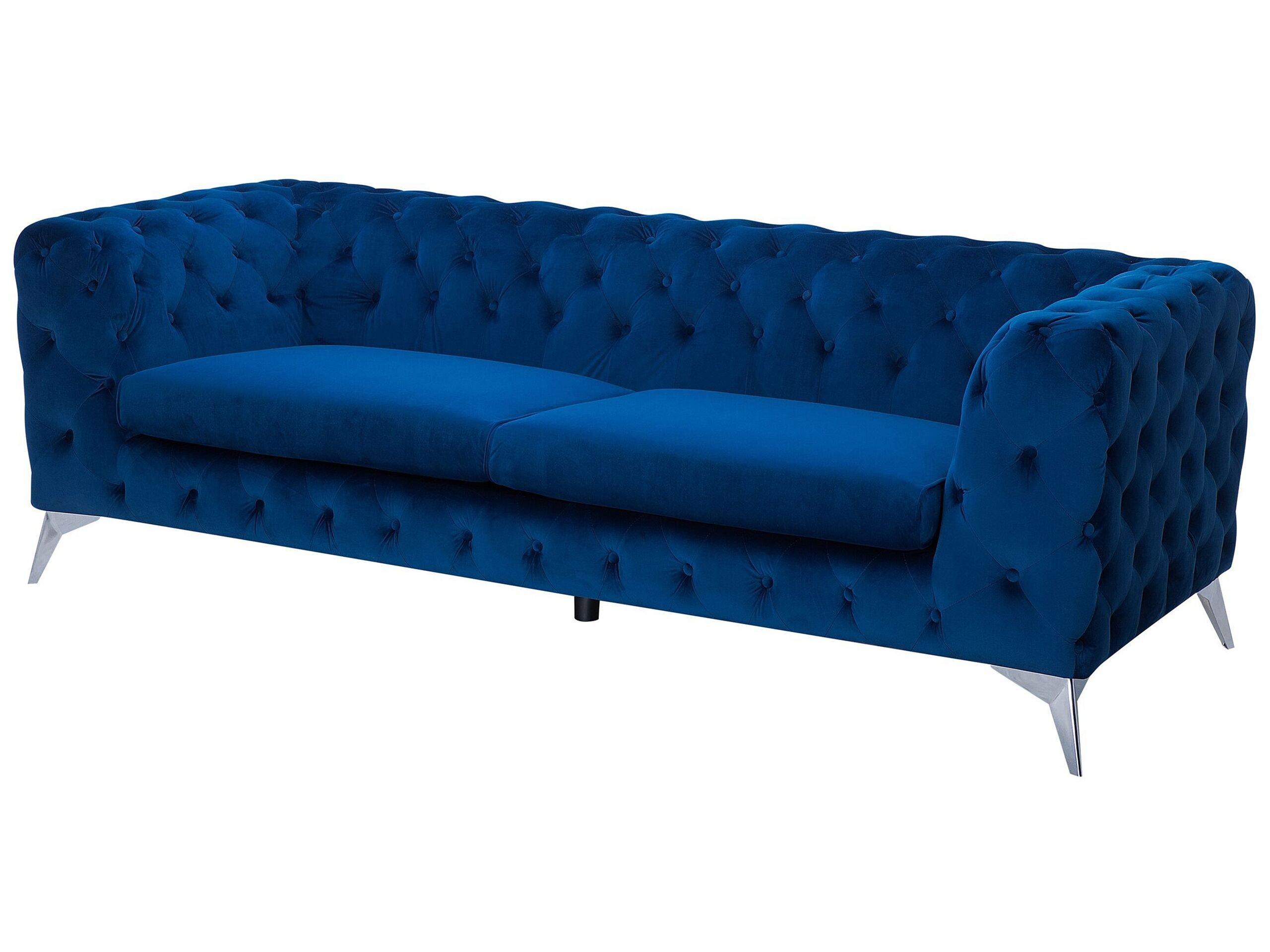 Beliani 3 Sitzer Sofa aus Samtstoff Glamourös SOTRA  