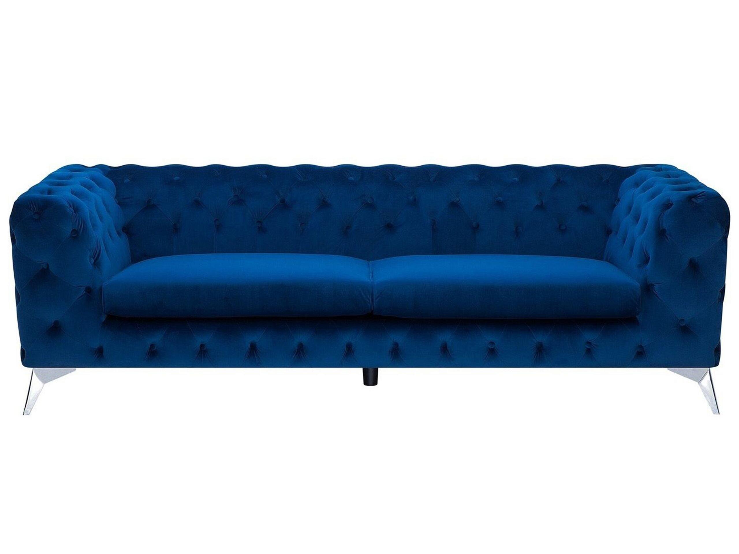 Beliani 3 Sitzer Sofa aus Samtstoff Glamourös SOTRA  