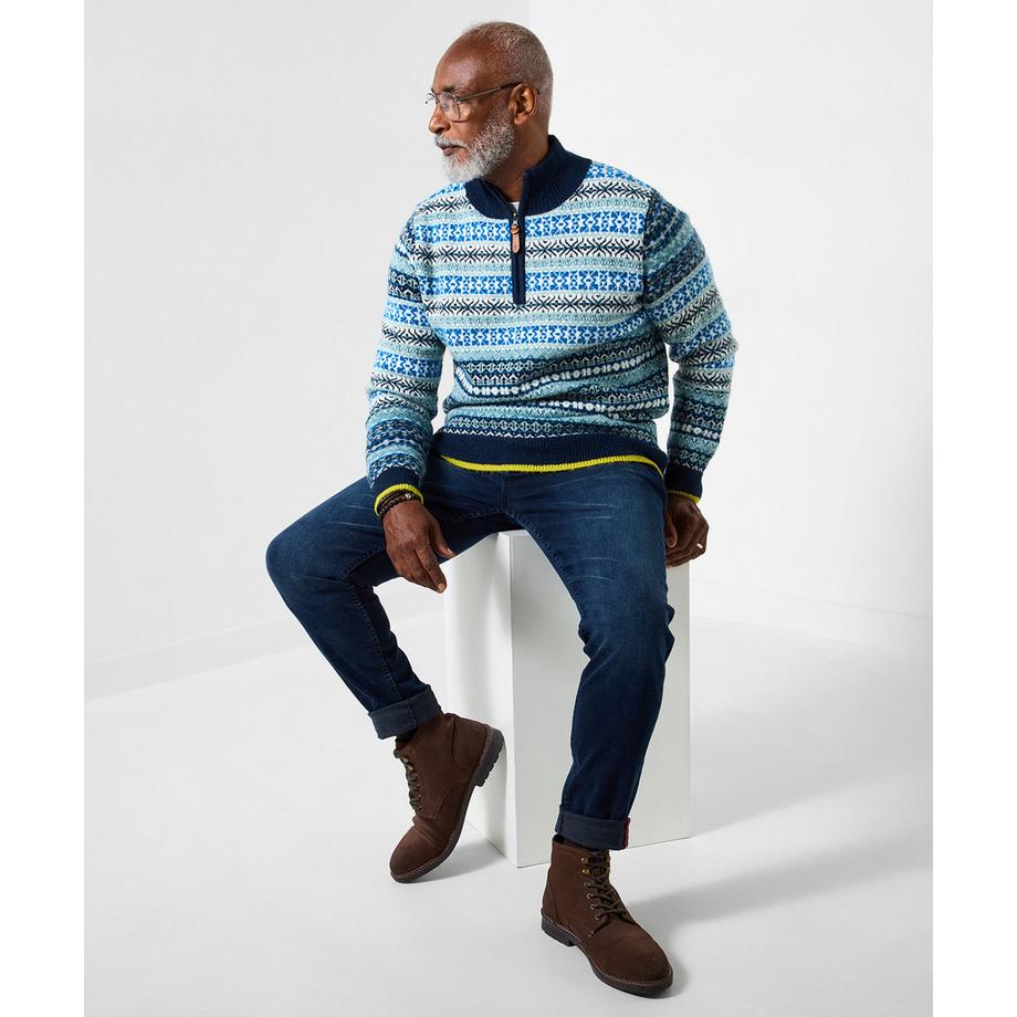 Joe Browns Fair-Isle Strickpullover Stehkragen  