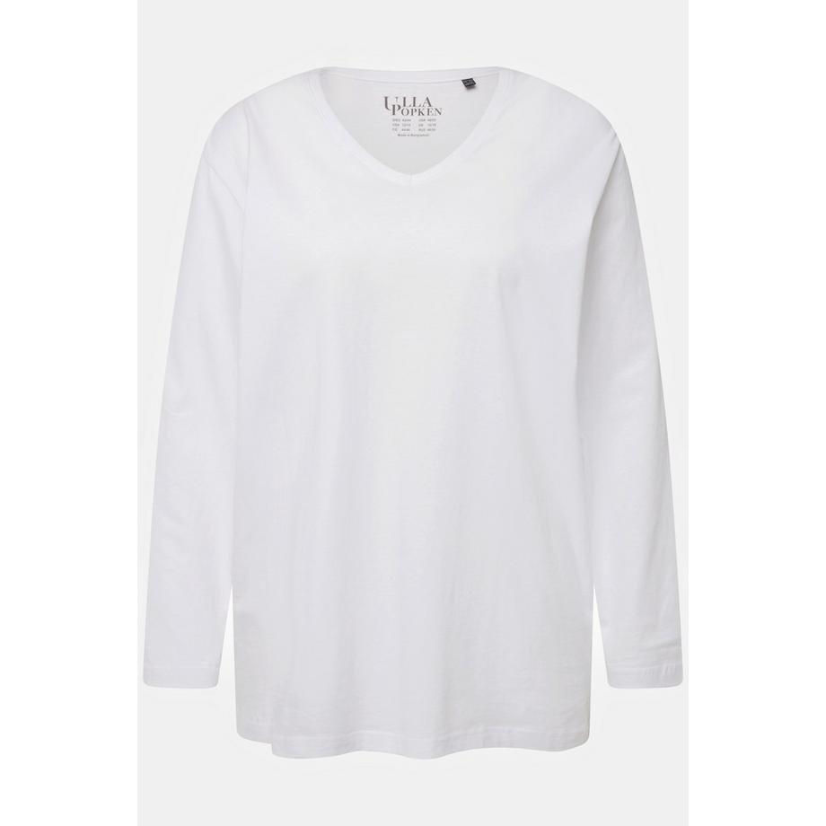 Ulla Popken Relaxed Langarm V-Ausschnitt Shirt  