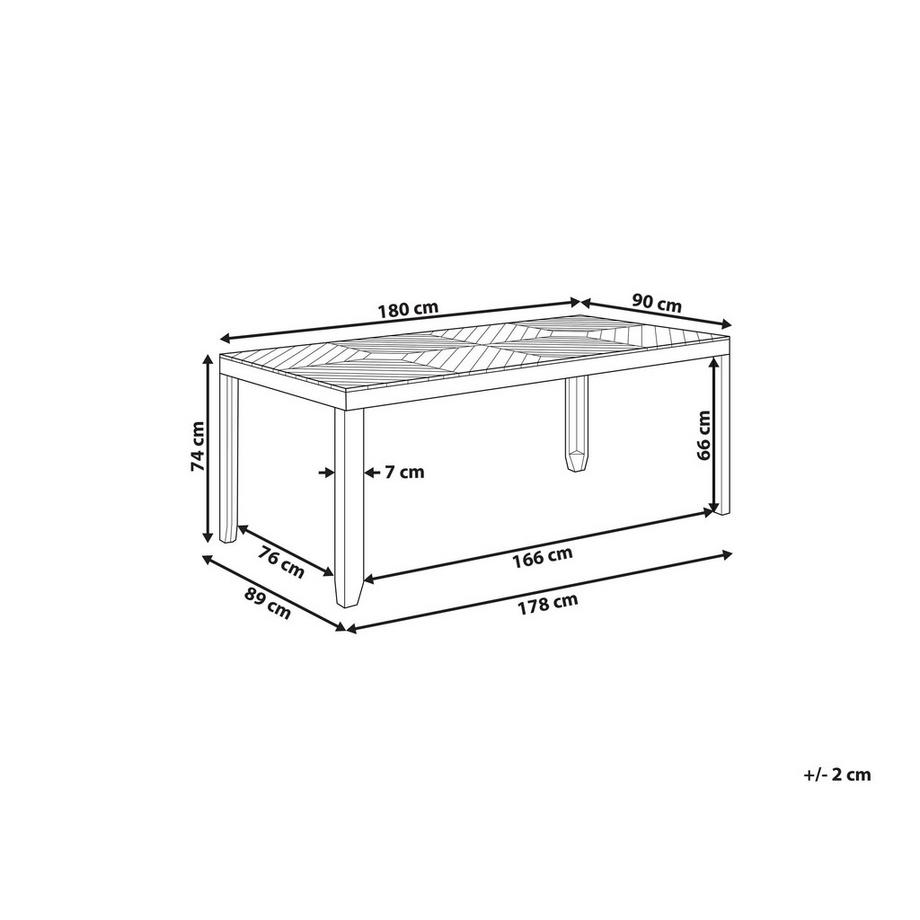 Beliani Gartentisch aus Akazienholz Klassisch BARATTI  