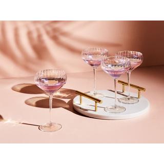 Beliani Lot de 4 coupes à champagne en Verre Rétro MORGANITE  