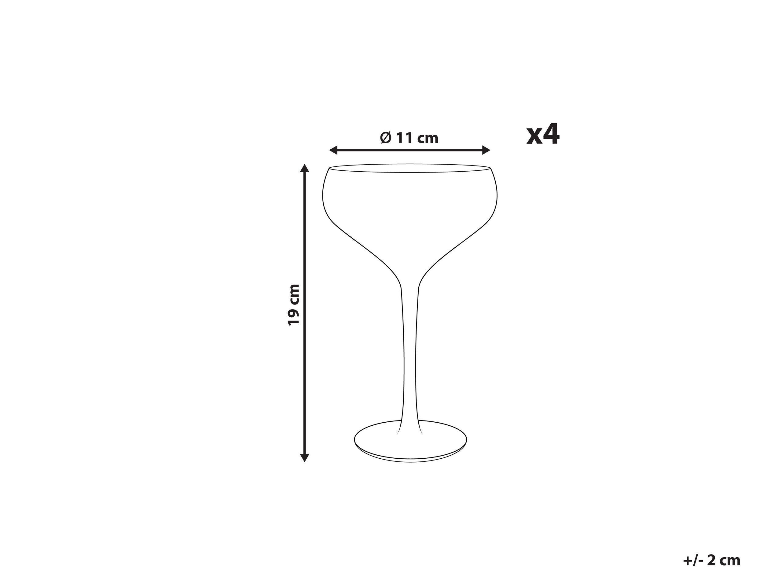 Beliani Lot de 4 coupes à champagne en Verre Rétro MORGANITE  