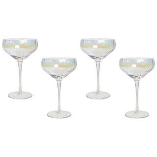 Beliani Lot de 4 coupes à champagne en Verre Rétro MORGANITE  